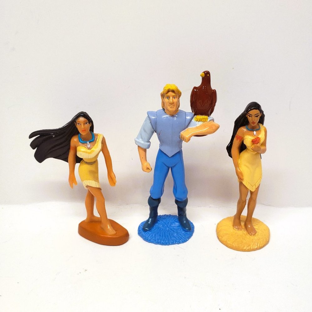 Disney Pocahontas Figures Vintage PVC Figurines John Smith Set of 3
